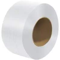 Polypropylene Strapping, Machine Grade, Embossed, 8" x 8" Core, 1/4" x 18000', White, 1/Coil