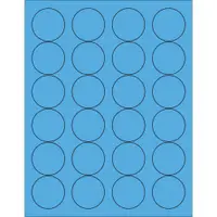 1 2/3" Fluorescent Blue Circle Laser Labels 100 SHEETS
