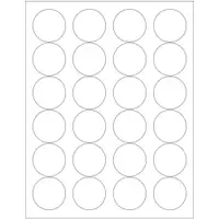 Tape Logic® Circle Laser Labels, 1 2/3", White, 2400/Case