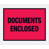 Tape Logic® "Documents Enclosed" Envelopes, 4 1/2" x 5 1/2", Red, 1000/Case