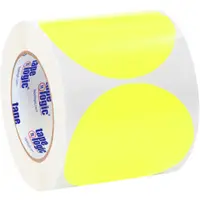 Tape Logic® Inventory Circle Labels, 4", Fluorescent Yellow, 500/Roll