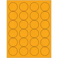 Tape Logic® Fluorescent Circle Laser Labels, 1 2/3", Fluorescent Orange, 2400/Case