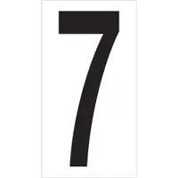 Vinyl Warehouse Number Labels, "7", 3 1/2", Black/White, 50/Case