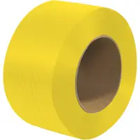 Polypropylene Strapping, Machine Grade, Embossed, 9" x 8" Core, 1/4" x 18000', Yellow, 1/Coil