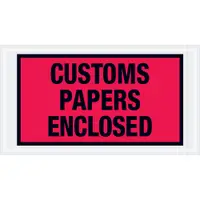 Tape Logic® "Customs Papers Enclosed" Envelopes, 5 1/2" x 10", Red, 1000/Case