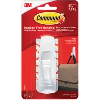 3M™ 17003 Command™, Large, White, 1 Hook and 2 Strips, 6/Packs per Case