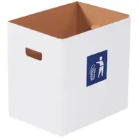 Corrugated Trash Can with Waste Logo, 7 Gallon, 15" x 11" x 15", White, 20/Bundle