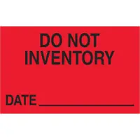 Tape Logic® Labels, "Do Not Inventory - Date", 1 1/4" x 2", Fluorescent Red, 500/Roll