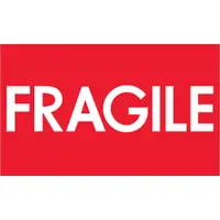 Tape Logic® Labels, "Fragile" (High Gloss), 3" x 5", Red/White, 500/Roll