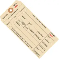 Inventory Tags, 1 Part Stub Style #8, (5000-5999), 6 1/4" x 3 1/8", Manila, 1000/Case