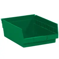 Plastic Shelf Bin Boxes, 11 5/8" x 8 3/8" x 4", Green, 20/Case