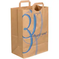 Flat Handle Grocery Bags, 12" x 7" x 17", Kraft, 300/Case