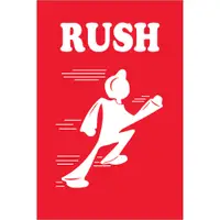Tape Logic® Shipping Label, Rush, 4" x 6", Red/White, 500/Roll