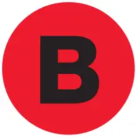 Tape Logic® Letter Labels, "B", 2" Circle, Fluorescent Red, 500/Roll