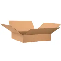 Flat Corrugated Boxes, 28" x 28" x 6", Kraft, 10/Bundle; 120/Skid
