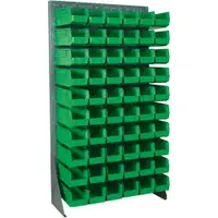 Floor Rack Bin Organizer, 36" x 12 1/2" x 66", Gray, 1/Each