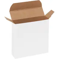 Reverse Tuck Folding Cartons, 3 5/8" x 1" x 3 5/8", White, 1000/Case