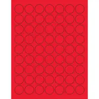 Tape Logic® Circle Laser Labels, 1", Fluorescent Red, 6300/Case