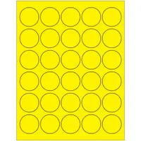 Tape Logic® Fluorescent Circle Laser Labels, 1 1/2", Fluorescent Yellow, 3000/Case