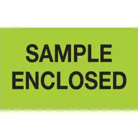 Tape Logic® Labels, "Sample Enclosed", 3" x 5", Fluorescent Green, 500/Roll