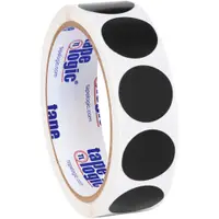 Tape Logic® Inventory Circle Labels, 1", Black, 500/Roll