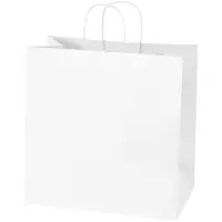 Paper Shopping Bags, 13" x 7" x 13", White, 250/Case