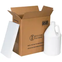 Plastic Jug Shipper Kit, 2 - 1 Gallon, 12" x 6" x 12 3/4", Kraft, 1/Each