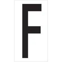 Vinyl Warehouse Letter Labels, "F", 3 1/2", Black/White, 50/Case