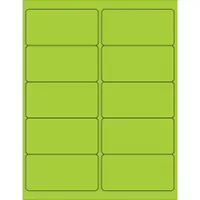 Tape Logic® Removable Rectangle Laser Labels, 4" x 2", Fluorescent Green, 1000/Case