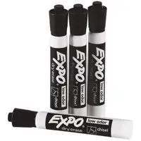 Expo® Dry Erase Markers, Black, 12/Case