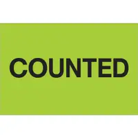 Tape Logic® Labels, "Counted", 2" x 3", Fluorescent Green, 500/Roll