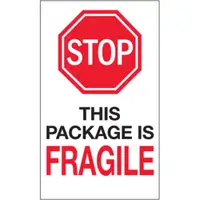 Tape Logic® Labels, "Stop - This Package is Fragile", 10" x 6", 250/Roll