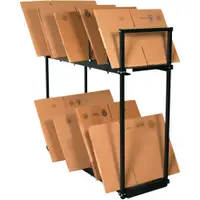 Two Tier Carton Stand, 54" x 18" x 50", Black, 1/Each
