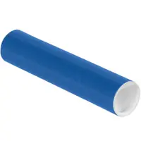 Mailing Tubes with Caps, 2" x 9", Blue, 50/Case