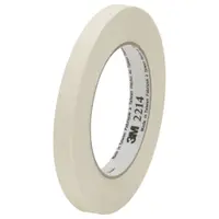 3M™ 2214 Masking Tape, 5.2 Mil, 1/2" x 60 yds., Natural, 72/Case