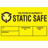 Tape Logic® Labels, "Static Safe", 1 3/4" x 3", Black/Yellow, 500/Roll