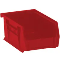 Plastic Stack & Hang Bin Boxes, 9 1/4" x 6" x 5", Red, 12/Case
