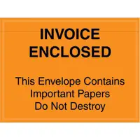 Tape Logic® "Important Papers Enclosed" Envelopes, 4 1/2" x 6", Orange, 1000/Case