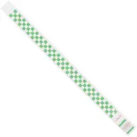 Tyvek® Wristbands, 3/4" x 10", Green Checkerboard, 500/Case