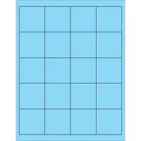 Tape Logic® Rectangle Laser Labels, 2" x 2", Pastel Blue, 2000/Case