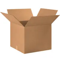 Corrugated Boxes, 20" x 20" x 16", Kraft, 15/Bundle; 150/Skid