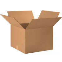 Corrugated Boxes, 20" x 20" x 14", Kraft, 15/Bundle; 150/Skid
