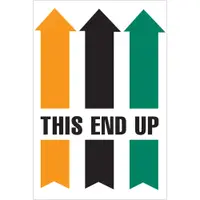 Tape Logic® Labels, "This End Up", Arrow, 4" x 6", Multiple, 500/Roll