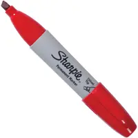 Sharpie® Chisel Tip Permanent Markers, Red, 12/Case
