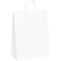 Paper Shopping Bags, 13" x 7" x 17", White, 250/Case