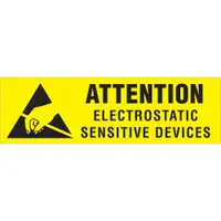 Tape Logic® Labels, "Electrostatic Sensitive Devices", 3/8" x 1 1/4", Black/Yellow, 500/Roll