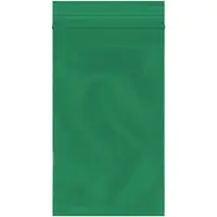 Reclosable Poly Bags, 2 Mil, 3" x 5", Green, 1000/Case