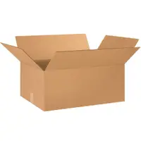 Corrugated Boxes, 24" x 16" x 10", Kraft, 15/Bundle; 120/Skid
