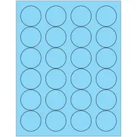 Tape Logic® Fluorescent Circle Laser Labels, 1 2/3", Pastel Blue, 2400/Case