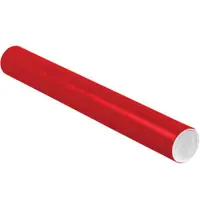 Mailing Tubes with Caps, 3" x 24", Red, 24/Case